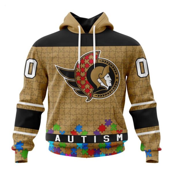 Ottawa Senators Hoodie Specialized Unisex Kits Hockey Fights Against Autism Hoodie