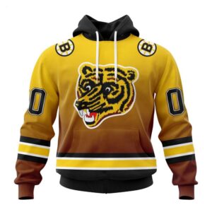 Persionalized Boston Bruins Hoodie Special Retro Gradient Design Hoodie 1