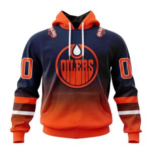 Persionalized Edmonton Oilers Hoodie Special Retro Gradient Design Hoodie 1