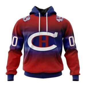 Persionalized Montreal Canadiens Hoodie Special Retro Gradient Design Hoodie 1