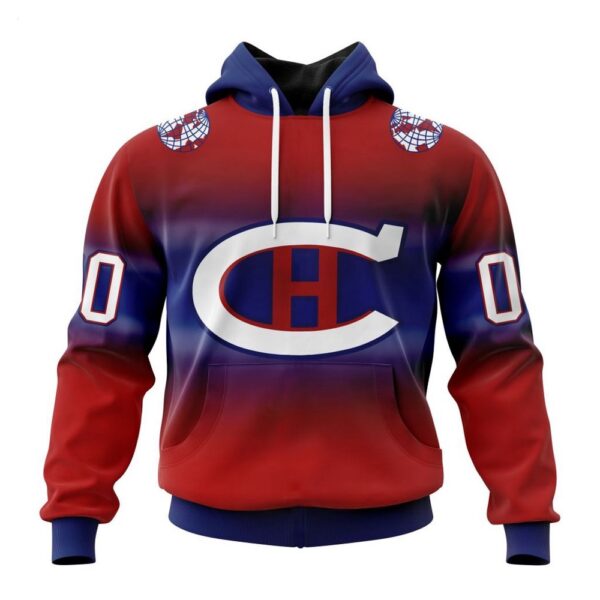 Persionalized Montreal Canadiens Hoodie Special Retro Gradient Design Hoodie