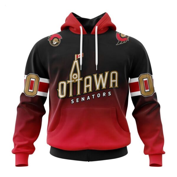 Persionalized Ottawa Senators Hoodie Special Retro Gradient Design Hoodie