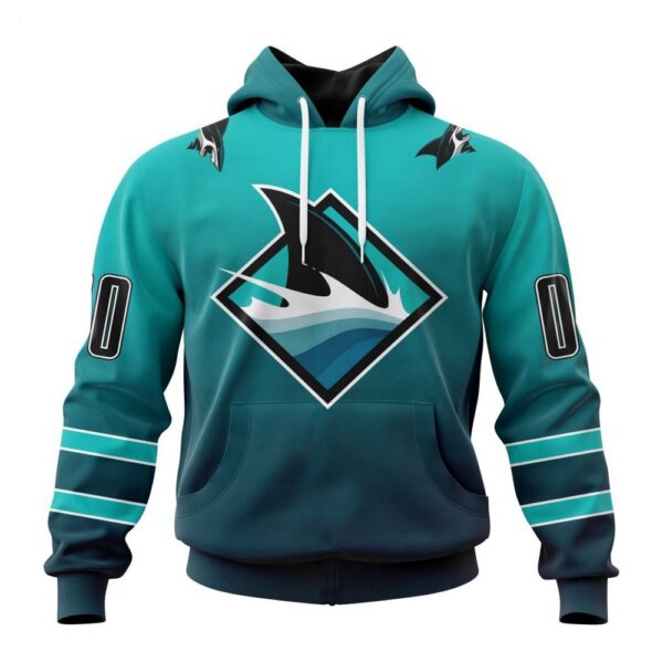 Persionalized San Jose Sharks Hoodie Special Retro Gradient Design Hoodie