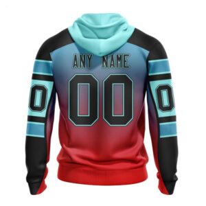 Persionalized Seattle Kraken Hoodie Special Retro Gradient Design Hoodie 2