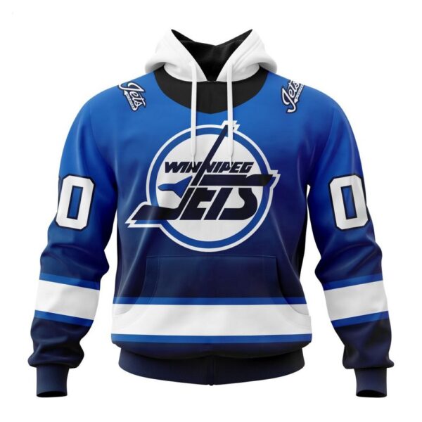 Persionalized Winnipeg Jets Hoodie Special Retro Gradient Design Hoodie