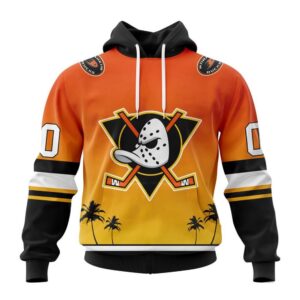 Personalized NHL Anaheim Ducks All Over Print Hoodie New Gradient Series Concept Hoodie 1