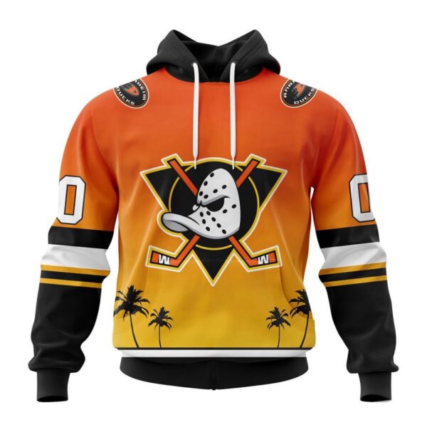 Personalized NHL Anaheim Ducks All Over Print Hoodie New Gradient Series Concept Hoodie