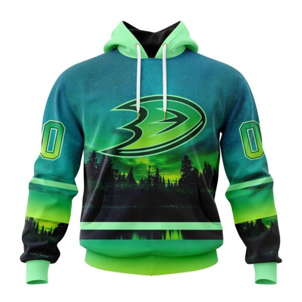 Personalized NHL Anaheim Ducks All Over Print Hoodie Special Design With Northern Light Full Printed Hoodie