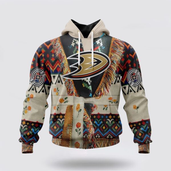 Personalized NHL Anaheim Ducks All Over Print Hoodie Special Native Costume Design Hoodie
