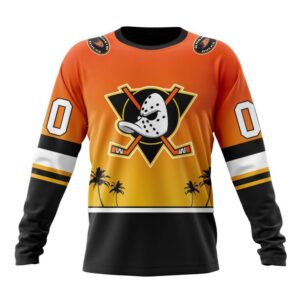 Personalized NHL Anaheim Ducks Crewneck Sweatshirt New Gradient Series Concept 1