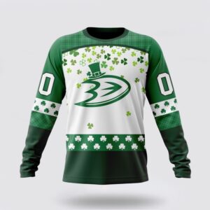 Personalized NHL Anaheim Ducks Crewneck Sweatshirt Special Design For St Patrick Day Sweatshirt 1