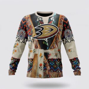 Personalized NHL Anaheim Ducks Crewneck Sweatshirt Specialized Special Native Costume Design Sweatshirt 1