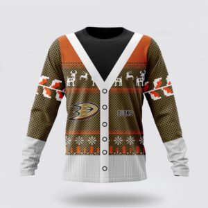 Personalized NHL Anaheim Ducks Crewneck Sweatshirt Specialized Unisex Sweater For Chrismas Season Sweatshirt 1