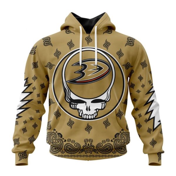 Personalized NHL Anaheim Ducks Hoodie Special Grateful Dead Design Hoodie