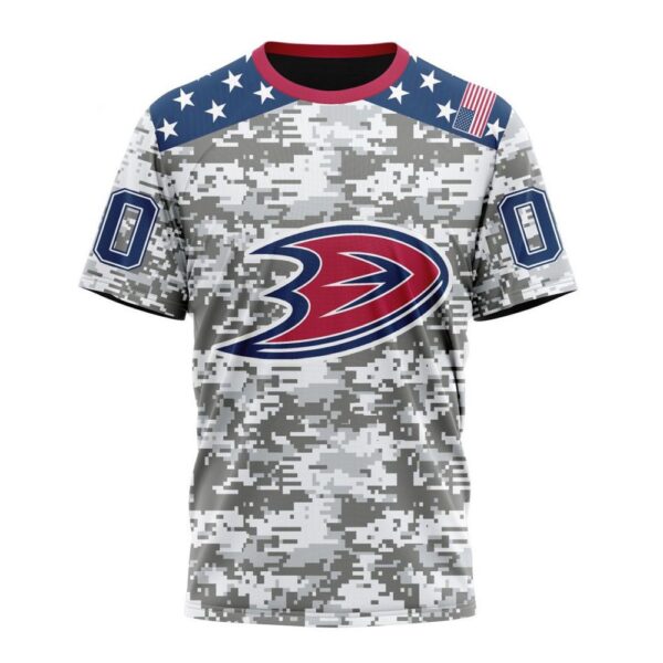 Personalized NHL Anaheim Ducks T-Shirt Special Camo Design For Veterans Day T-Shirt