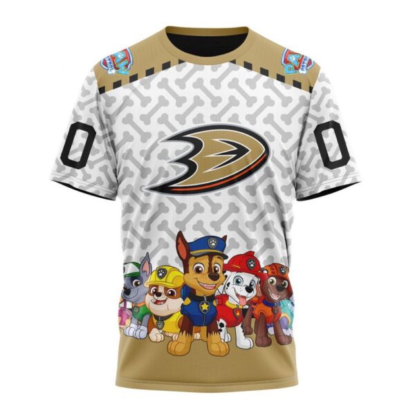 Personalized NHL Anaheim Ducks T-Shirt Special PawPatrol Design T-Shirt