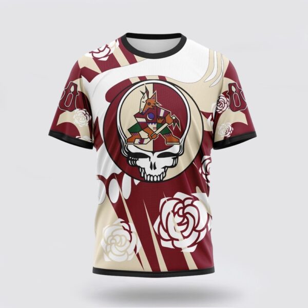 Personalized NHL Arizona Coyotes 3D T Shirt Special Grateful Dead Gathering Flowers Design T Shirt