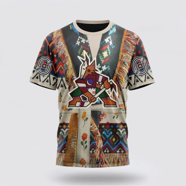 Personalized NHL Arizona Coyotes 3D T Shirt Special Native Costume Design T Shirt