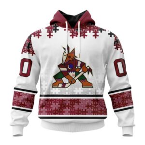 Personalized NHL Arizona Coyotes All Over Print Hoodie Special Autism Awareness Design With Home Jersey Style Hoodie 1