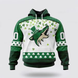 Personalized NHL Arizona Coyotes All Over Print Hoodie Special Design For St Patrick Day Hoodie 1