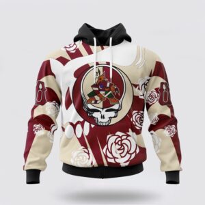 Personalized NHL Arizona Coyotes All Over Print Hoodie Special Grateful Dead Gathering Flowers Design Hoodie 1