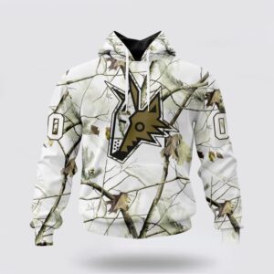 Personalized NHL Arizona Coyotes All Over Print Hoodie Special White Winter Hunting Camo Design Hoodie 1