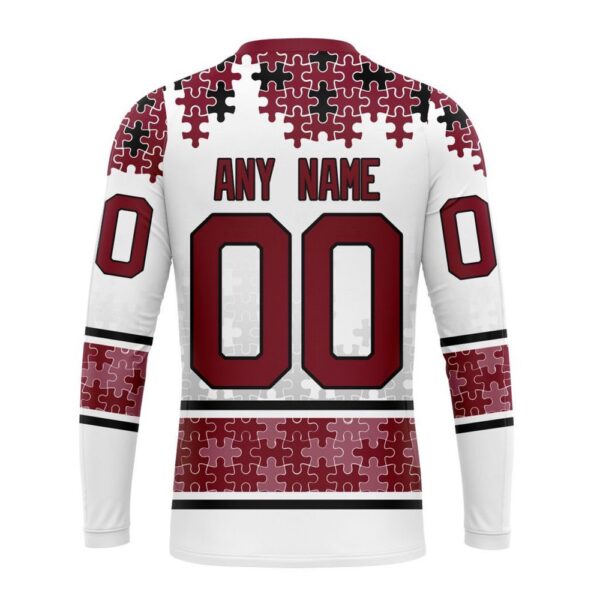 Personalized NHL Arizona Coyotes Crewneck Sweatshirt Special Autism Awareness Design With Home Jersey Style
