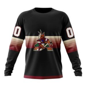 Personalized NHL Arizona Coyotes Crewneck Sweatshirt Special Black And Gradient Design 1