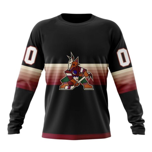 Personalized NHL Arizona Coyotes Crewneck Sweatshirt Special Black And Gradient Design