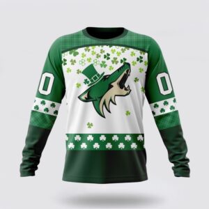 Personalized NHL Arizona Coyotes Crewneck Sweatshirt Special Design For St Patrick Day Sweatshirt 1