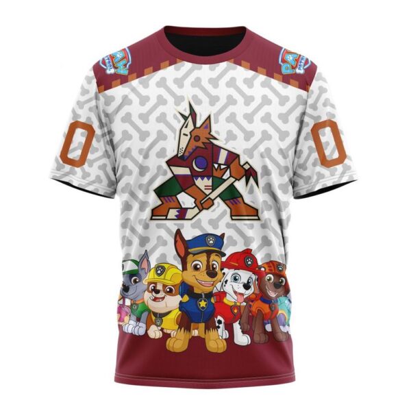 Personalized NHL Arizona Coyotes T-Shirt Special PawPatrol Design T-Shirt