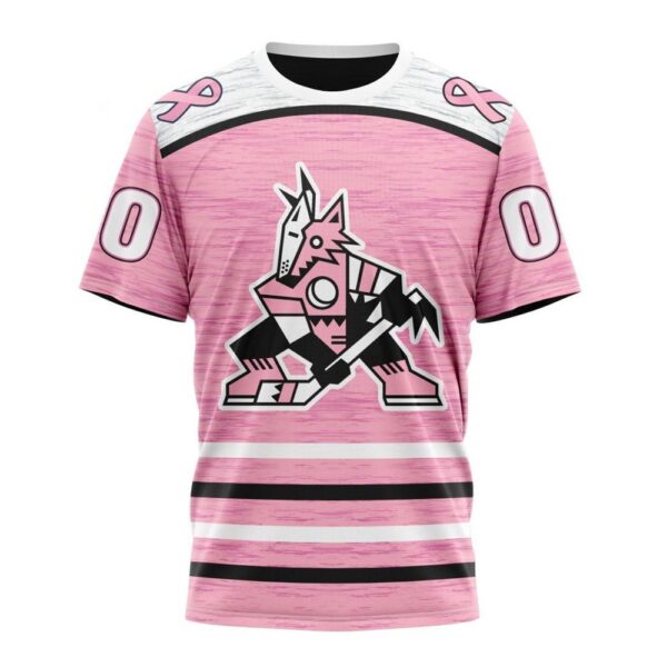 Personalized NHL Arizona Coyotes T-Shirt Special Pink Fight Breast Cancer Design T-Shirt