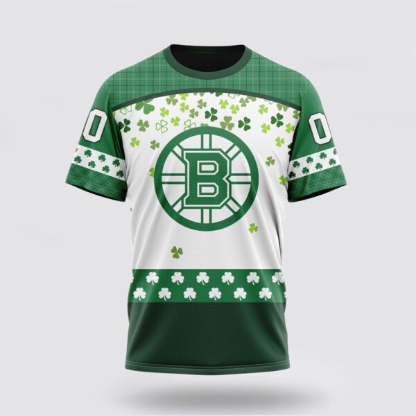 Personalized NHL Boston Bruins 3D T Shirt Special Design For St Patrick Day T Shirt