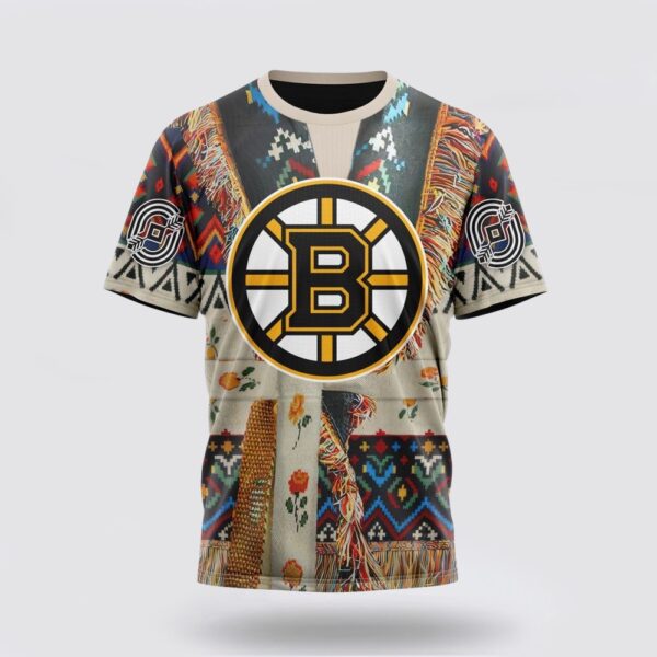 Personalized NHL Boston Bruins 3D T Shirt Special Native Costume Design T Shirt