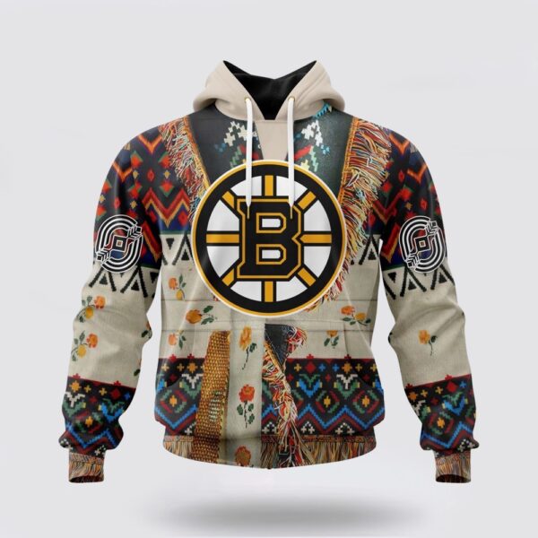 Personalized NHL Boston Bruins All Over Print Hoodie Special Native Costume Design Hoodie