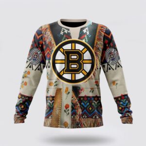 Personalized NHL Boston Bruins Crewneck Sweatshirt Specialized Special Native Costume Design Sweatshirt 1