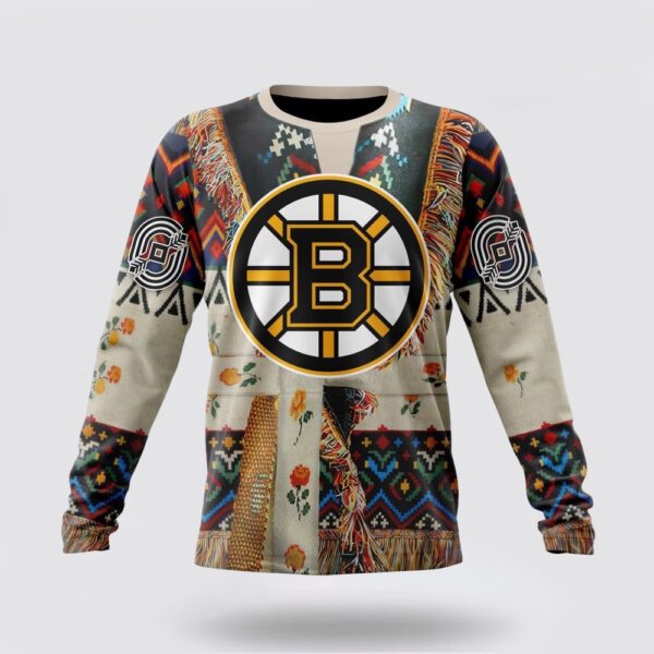 Personalized NHL Boston Bruins Crewneck Sweatshirt Specialized Special Native Costume Design Sweatshirt