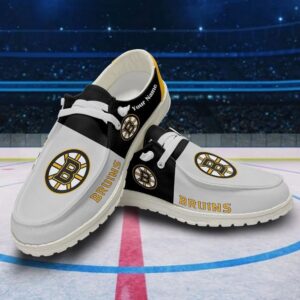 Personalized NHL Boston Bruins Hey Dude Shoes For Hockey Fans