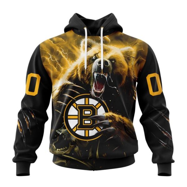 Personalized NHL Boston Bruins Hoodie Fear The Bear Special Design Hoodie