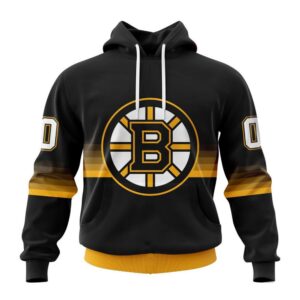 Personalized NHL Boston Bruins Hoodie Special Black And Gradient Design Hoodie 1