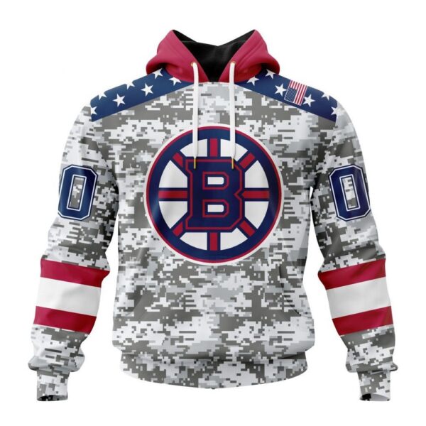 Personalized NHL Boston Bruins Hoodie Special Camo Design For Veterans Day Hoodie