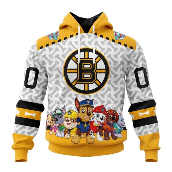 Personalized NHL Boston Bruins Hoodie Special PawPatrol Design Hoodie