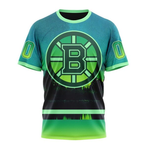 Personalized NHL Boston Bruins Special Design With Northern Light Full Printed T-Shirt