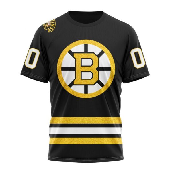 Personalized NHL Boston Bruins T-Shirt 2024 Centennial Home Kits T-Shirt