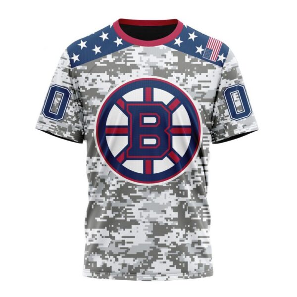 Personalized NHL Boston Bruins T-Shirt Special Camo Design For Veterans Day T-Shirt