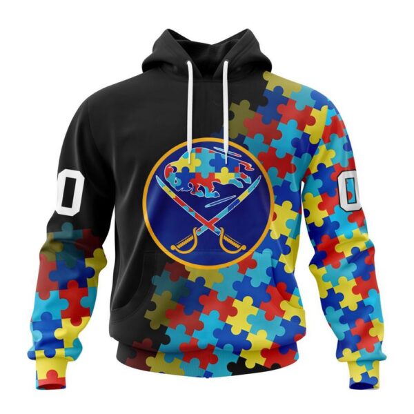 Personalized NHL Buffalo Sabres All Over Print Hoodie Special Black Autism Awareness Design Hoodie