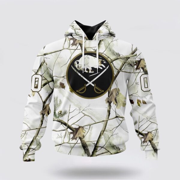 Personalized NHL Buffalo Sabres All Over Print Hoodie Special White Winter Hunting Camo Design Hoodie