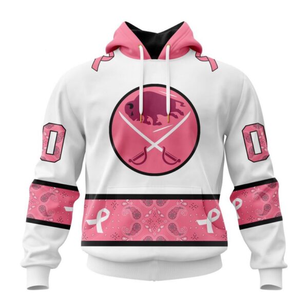 Personalized NHL Buffalo Sabres Hoodie In Classic Style With Paisley In October We Wear Pink Breast Cancer Hoodie