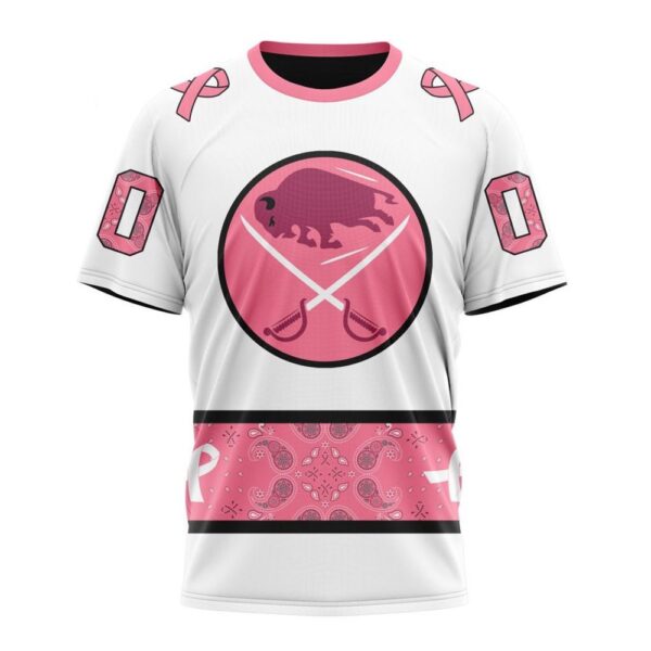 Personalized NHL Buffalo Sabres T-Shirt In Classic Style With Paisley In October We Wear Pink Breast Cancer T-Shirt