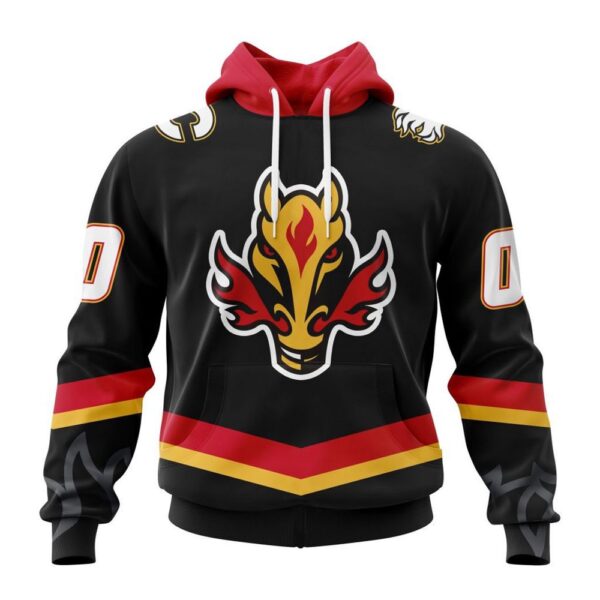 Personalized NHL Calgary Flames 2024 Black Alternate Kits Hoodie